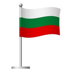 Bulgaria flag on pole icon