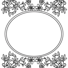 Vintage card with leaves and flower, wedding invitation, engraving style. Vector