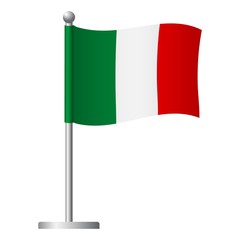 Italy flag on pole icon