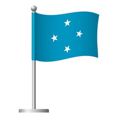 Micronesia flag on pole icon