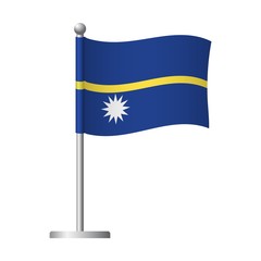 Nauru flag on pole icon