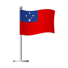 Samoa flag on pole icon