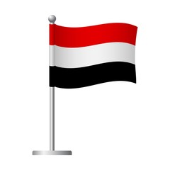 yemen flag on pole icon