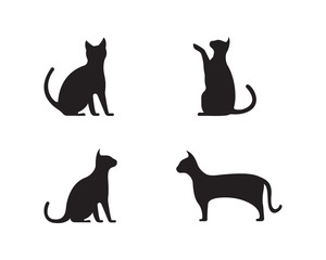 Cat and Dog vector silhouettes logo template