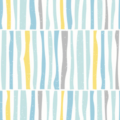 Fototapeta premium Blue seamless pattern with hand drawn geometric ornament. Abstract pastel background, vector illustration for print, scrapbooking paper, design, fabric.
