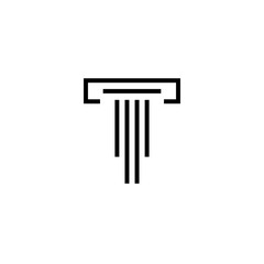Pillar attorney at law icon graphic design template