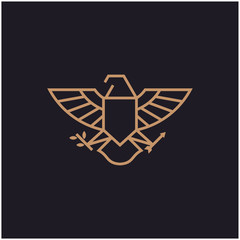 falcon eagle logo. vector icon. line outline illustration design