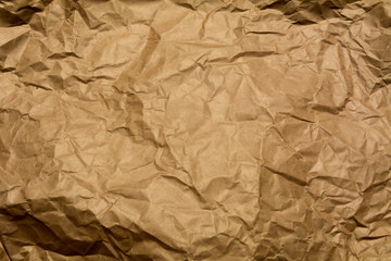 Textured crumpled sheet of Kraft paper