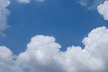 Naklejka na ściany i meble Beautiful white clouds with blue sky background, tiny clouds.