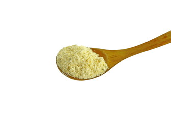 Pile of corn flour isolated on white background.