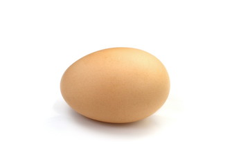 Raw Egg on White Background.