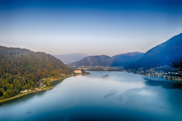 Ossiacher See in K&auml;rnten. Scenic summertime panorama of Lake Ossiach..