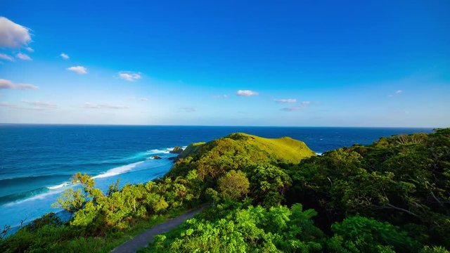 A timelapse of Miyakozaki promontory near the panoramic ocean in Amami oshima Kagoshima