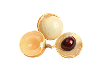 longans isolated on white background