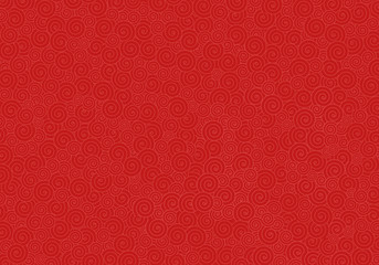 Red background with a pink pattern in the form of many small twists and swirls. Vector illustration, eps 10.