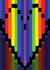 Love in 8bit style background.