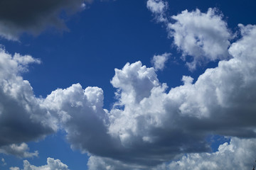background white clouds on blue sky