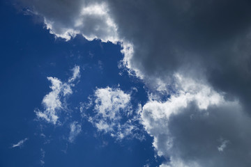 background white clouds on blue sky