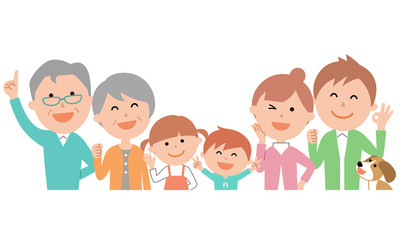 六人家族  元気 上半身 ビビッド