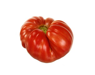 Strange shape fresh tomato isolated on white background