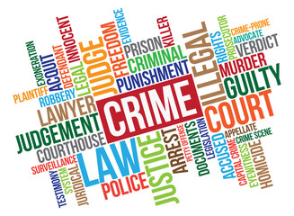 Fototapeta premium Crime Themed Word Collage
