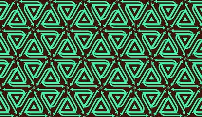 Modern pattern with curved line. Triangles, line, geometric elements. Vector illustration. Design for flyer, wallpaper, presentation, paper. Green colored