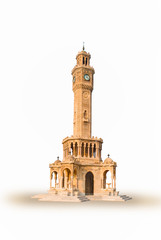 Naklejka premium Izmir clock tower isolated white - The famous clock tower became the symbol of Izmir