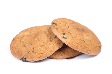 Heap of oatmeal cookies with chocolate chip