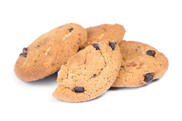 Heap of oatmeal cookies with chocolate chip