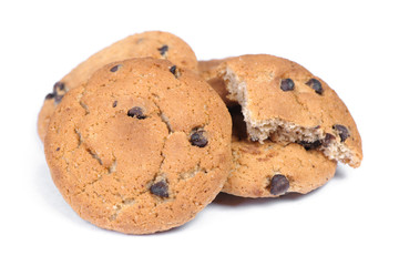 Heap of oatmeal cookies with chocolate chip