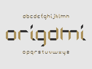 Origami font. Vector alphabet 