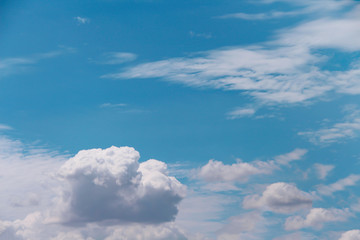 White clouds on blue sky background ,copy space