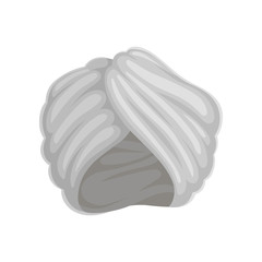 Gray turban. Vector illustration on white background.