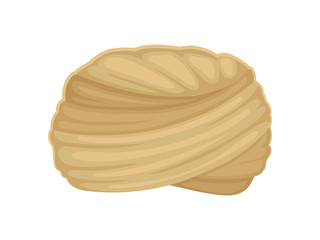 Beige classic turban. Vector illustration on white background.