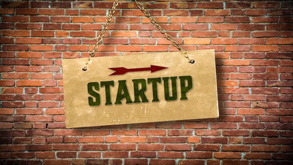 Fototapeta premium Street Sign to Startup