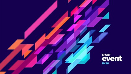 Layout design with dynamic shapes for event, tournament or championship. Sport background. © dimakostrov