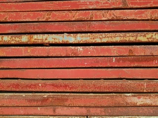 Rusty of scaffolding in yard 