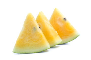 yellow watermelon isolated on white background
