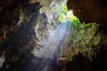 Backgrounds Light through the cave