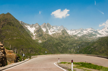 Timmelsjoch, Hochalpenstrasse, Passstrasse, Bergstrasse, Südtirol, Italien, Sommer