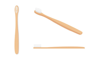 Bamboo toothbrush multiple views