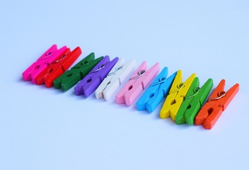 A clothespin  or clothes peg is a fastener used to hang up clothes for drying, usually on a clothes line. Clothespins often come in many different designs