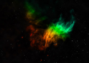 Being shone nebula. 3D rendering