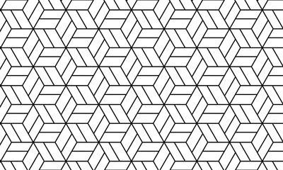 Lineart Geometric Seamless Pattern for Background & Wallpaper, Abstract isometric grid illustration 