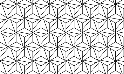 Lineart Geometric Seamless Pattern for Background & Wallpaper, Abstract isometric grid illustration 