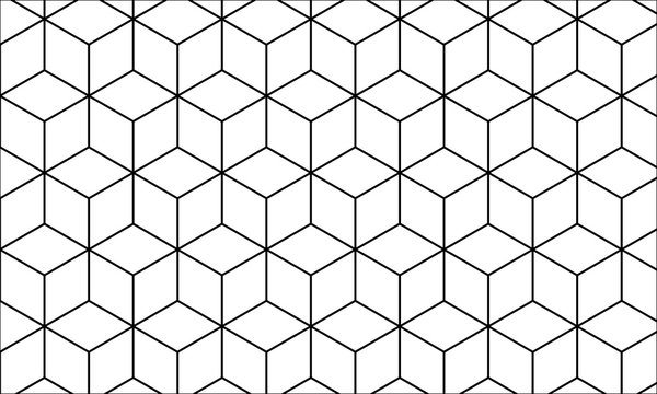 Lineart Geometric Seamless Pattern for Background & Wallpaper, Abstract isometric grid illustration 
