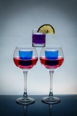 glasses with drink