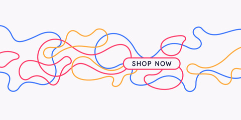 Bright poster with dynamic waves. Vector illustration.