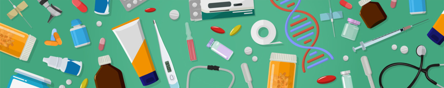 Medikamente Pharma gr&uuml;nes Panorama