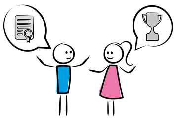 Strichmännchen Highfive Karte